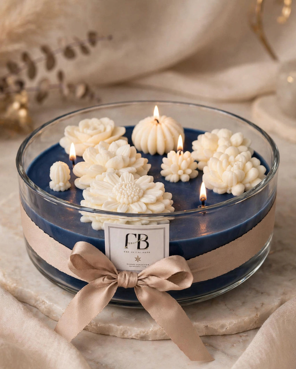 Handmade Jasmine Soy Wax Candle – Luxury Floral Home Decor