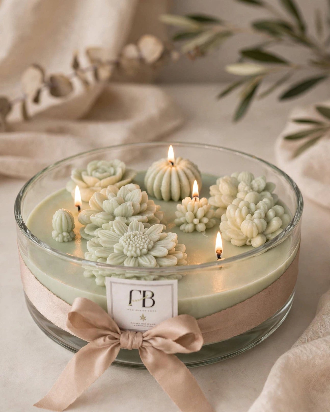 Handmade Jasmine Soy Wax Candle – Luxury Floral Home Decor
