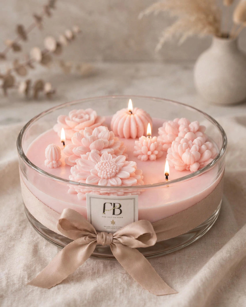 Handmade Jasmine Soy Wax Candle – Luxury Floral Home Decor