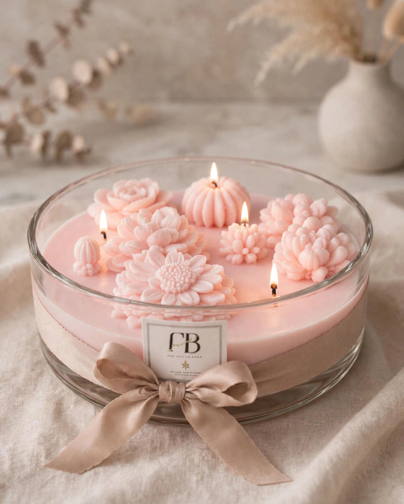 Handmade Jasmine Soy Wax Candle – Luxury Floral Home Decor